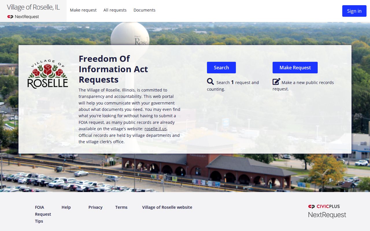 Roselle residents directory NextRequest FOIA portal