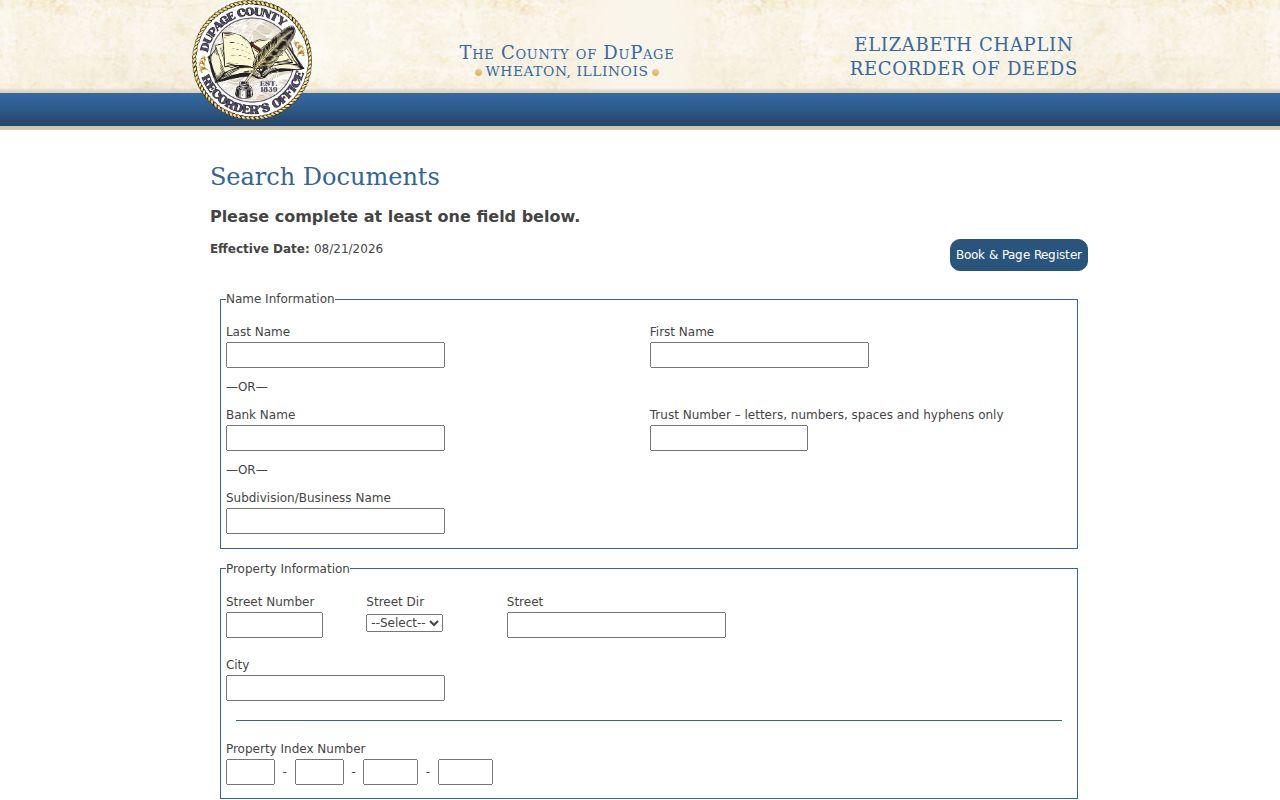 Roselle residents directory DuPage recorder deed search