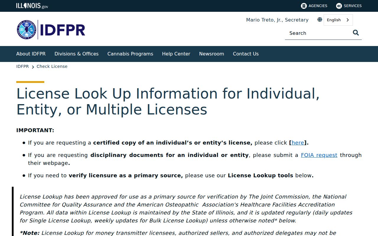 Roselle resident lookup with Illinois professional licenses