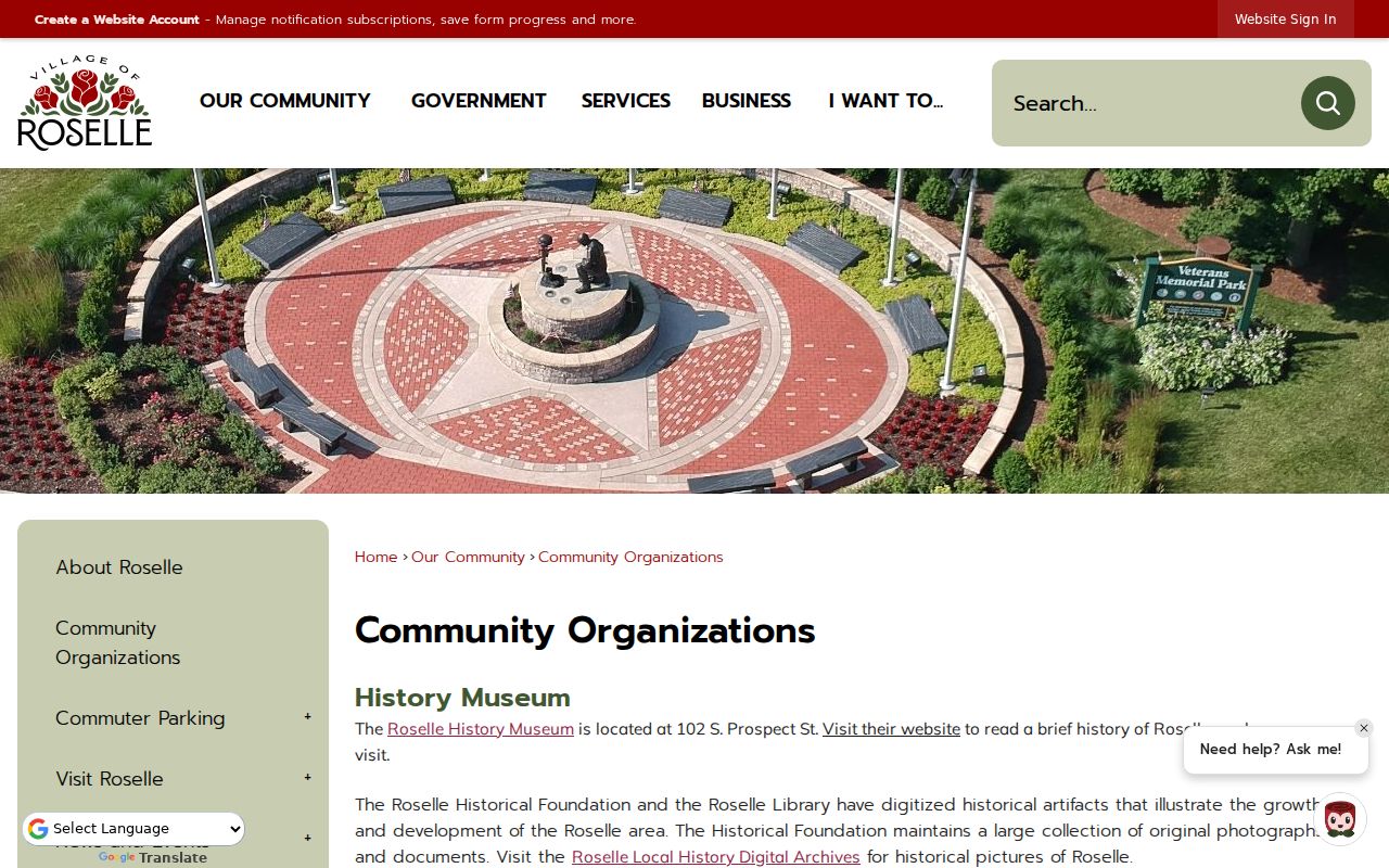Roselle community organizations and service district directory